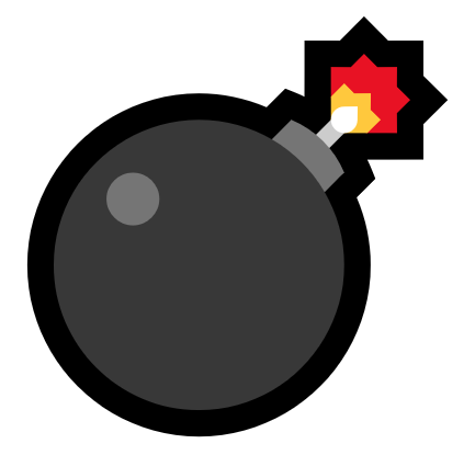 An emoji of a bomb.