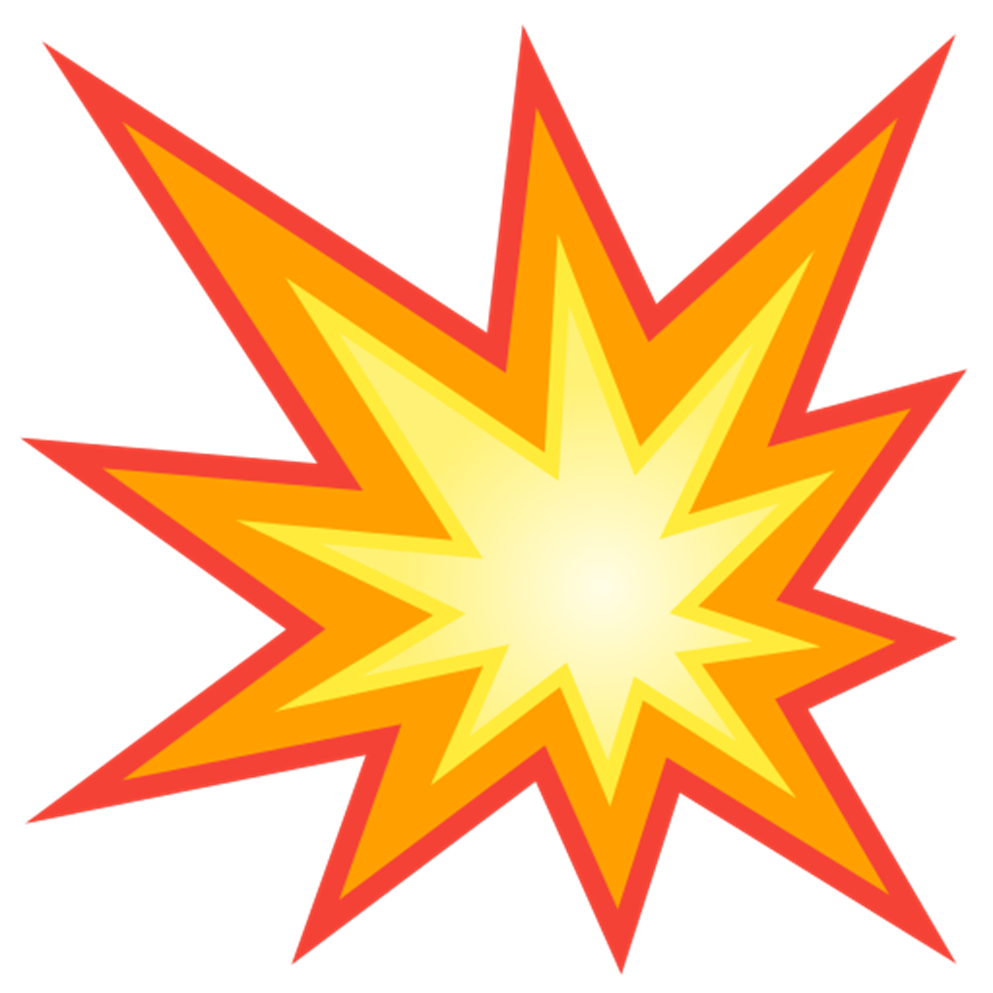An emoji of an explosion.